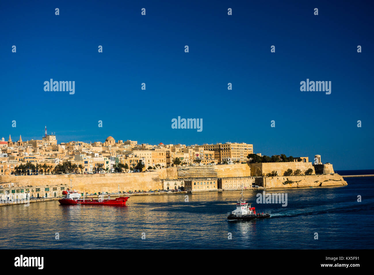 Grand harbour Valletta, european capital of culture in 2018, Malta, Europe Stock Photo