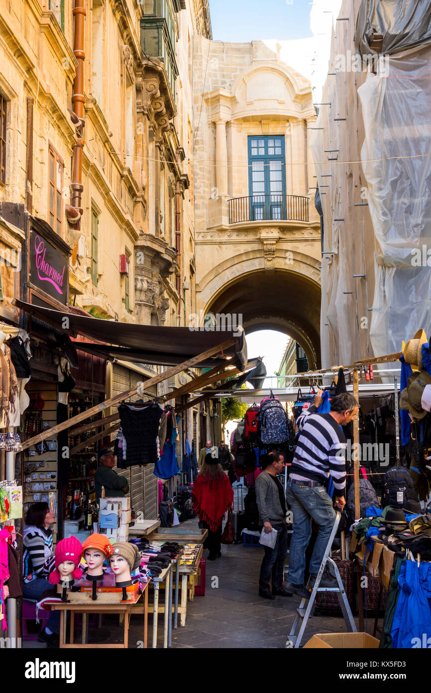 Market in Valletta, european capital of culture in 2018, Malta, Europe Stock Photo