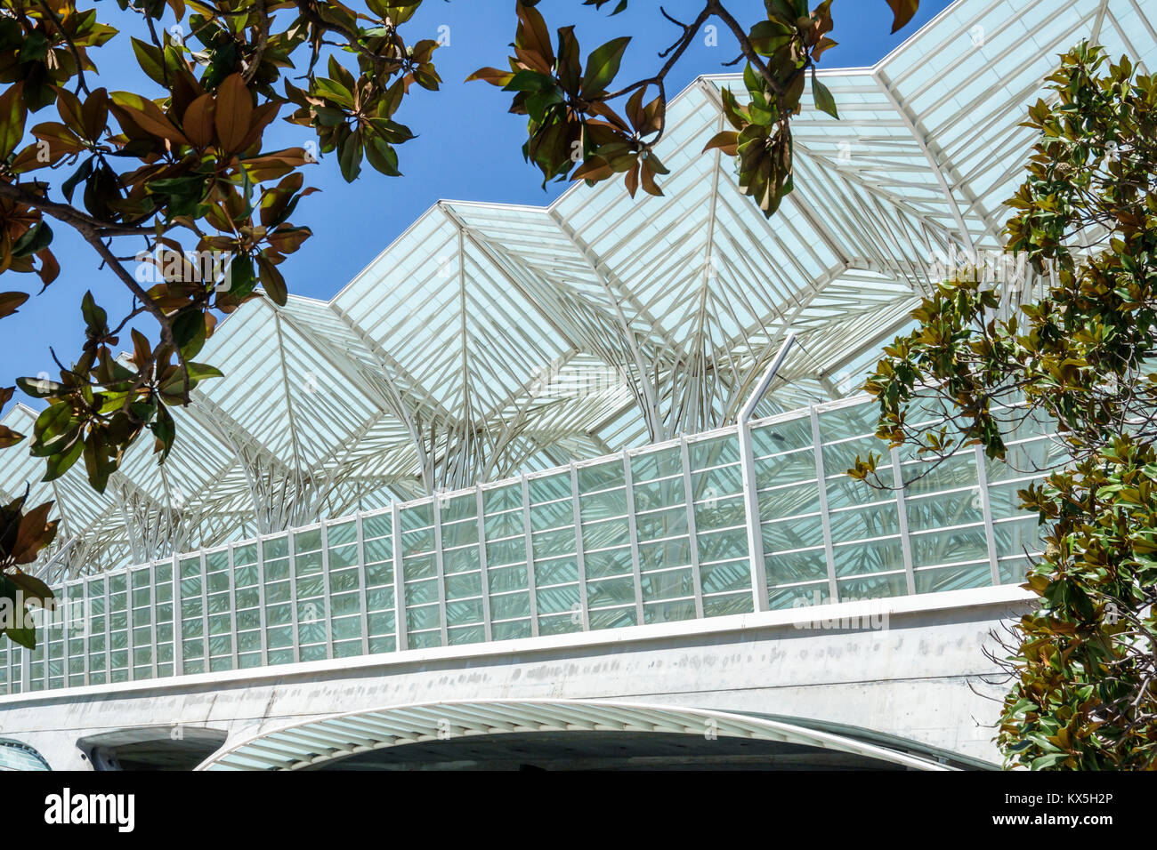 Lisbon Portugal,Oriente,Gare do Oriente,intermodal hub,transportation,station,Santiago Calatrava,railway platform metal lattice,modern architecture,Hi Stock Photo