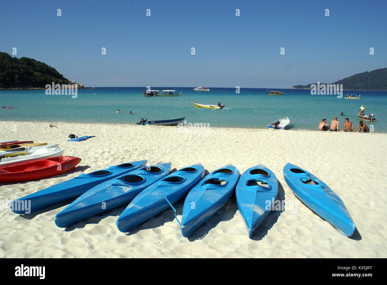 Boats on the beach, Perhentian island, Malaysia Stock Photo Alamy