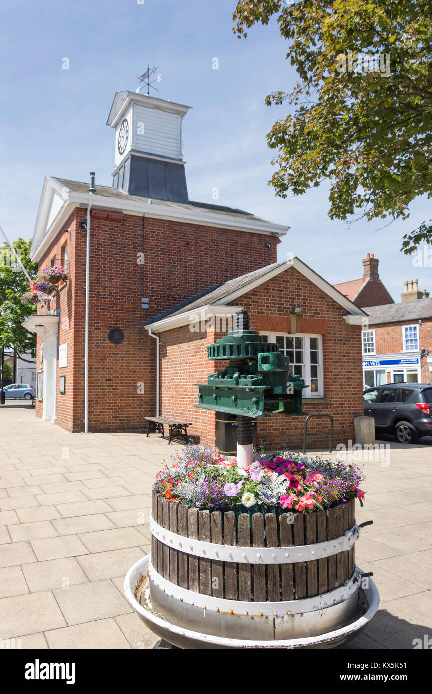 The Market House Clock Tower, Market Square, Potton, Bedfordshire, England, United Kingdom Stock Photo