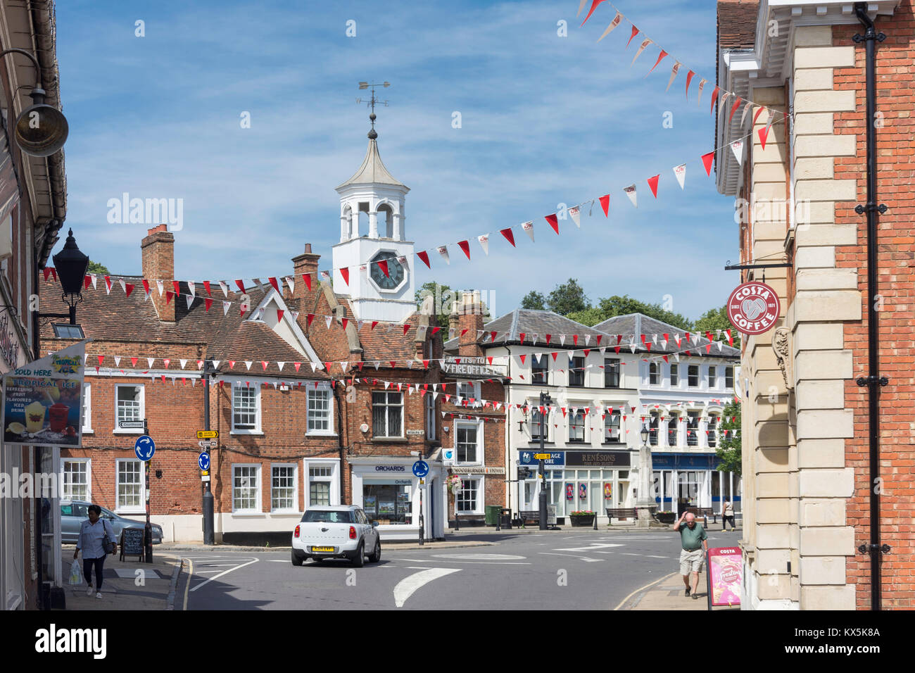 Market Place from Dunstable Street, Ampthill, Bedfordshire, England