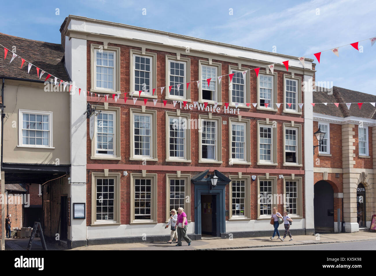 18th-century The White Hart Inn, Dunstable Street, Ampthill, Bedfordshire, England, United Kingdom Stock Photo