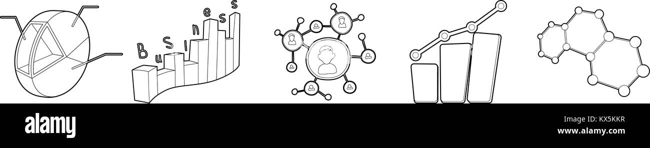 Diagram icon set, outline style Stock Vector Image & Art - Alamy
