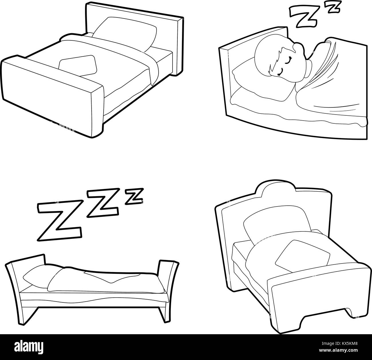 Queen size bed Cut Out Stock Images & Pictures - Alamy