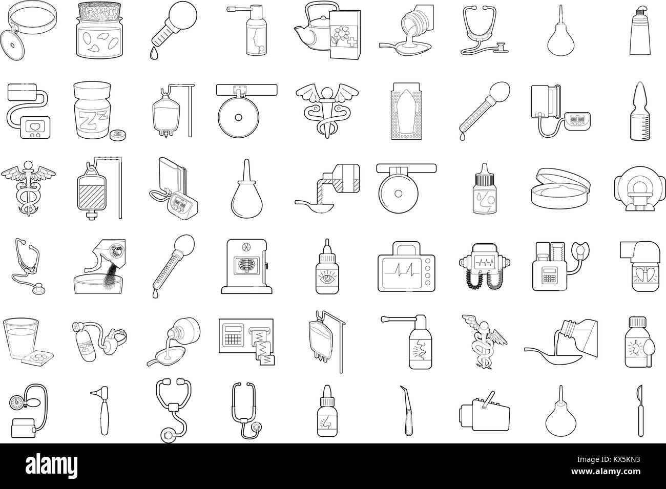 Medical tools icon set, outline style Stock Vector Image & Art Alamy