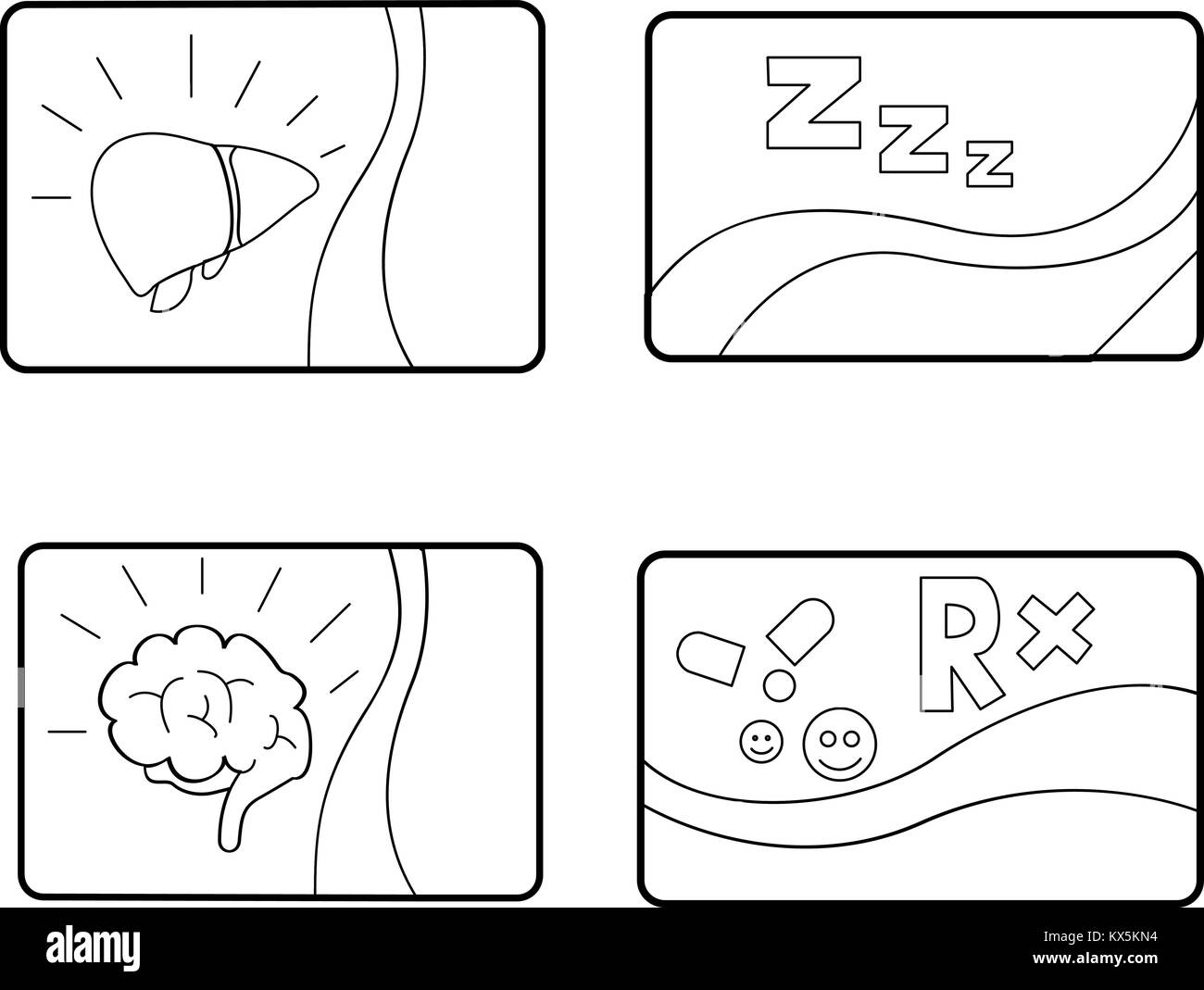 Info card icon set, outline style Stock Vector Image & Art - Alamy