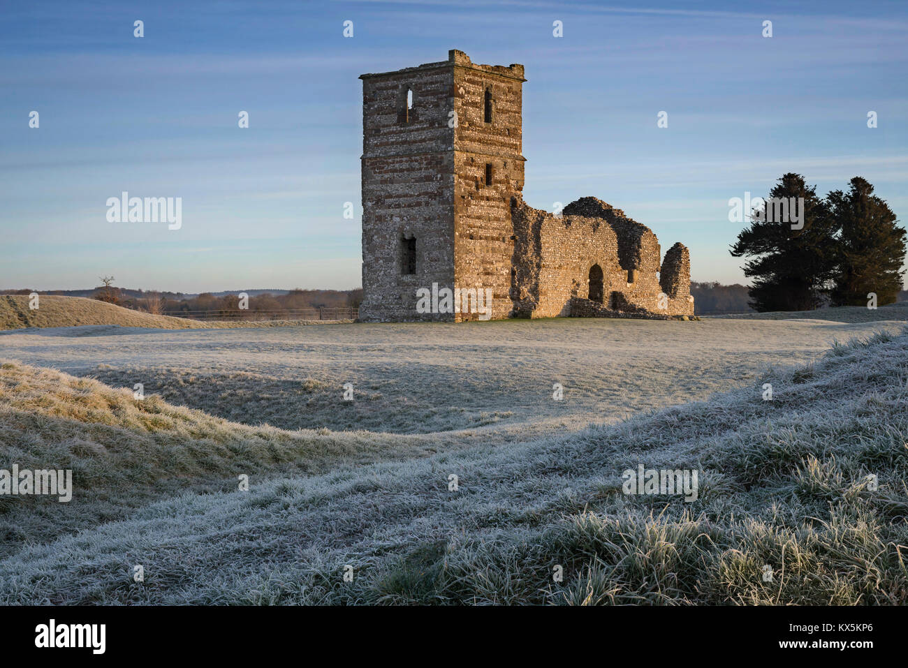Knowlton Church and Earthworks Stock Photo - Alamy