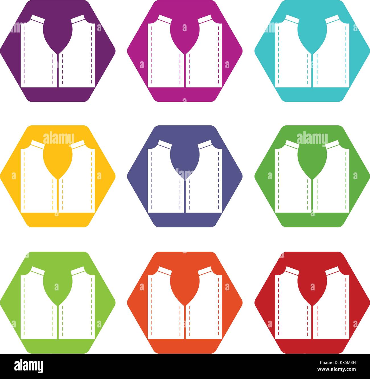 Pattern for sewing icon set color hexahedron Stock Vector Image & Art ...