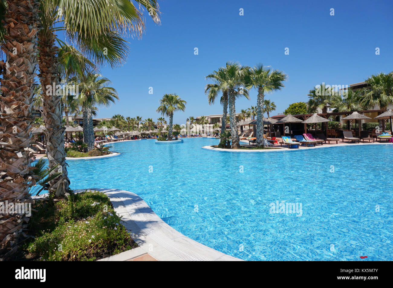 Stella Palace premium seafront resort on a Greek island of Crete. Stock Photo