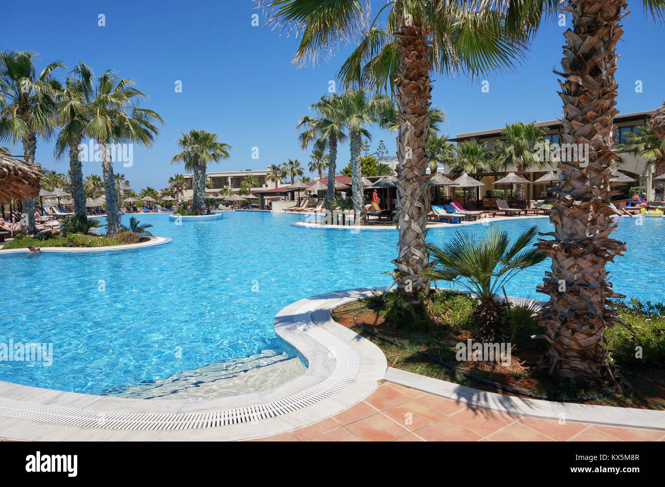 Stella Palace premium seafront resort on a Greek island of Crete. Stock Photo