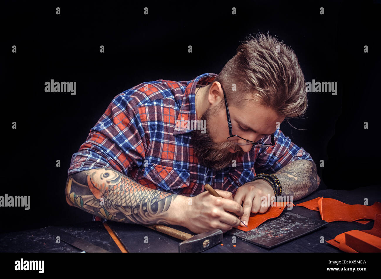 Leather Tanner Rack Tanner of leather creates quality product of leather at the leather ...