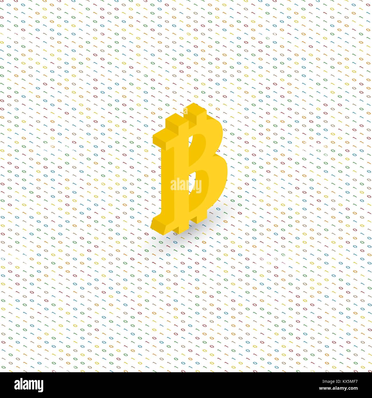 Coin bitcoin on a digital background. Isometric vector illustration ...