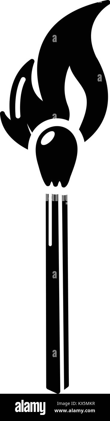 Burning match icon, simple black style Stock Vector Image & Art - Alamy