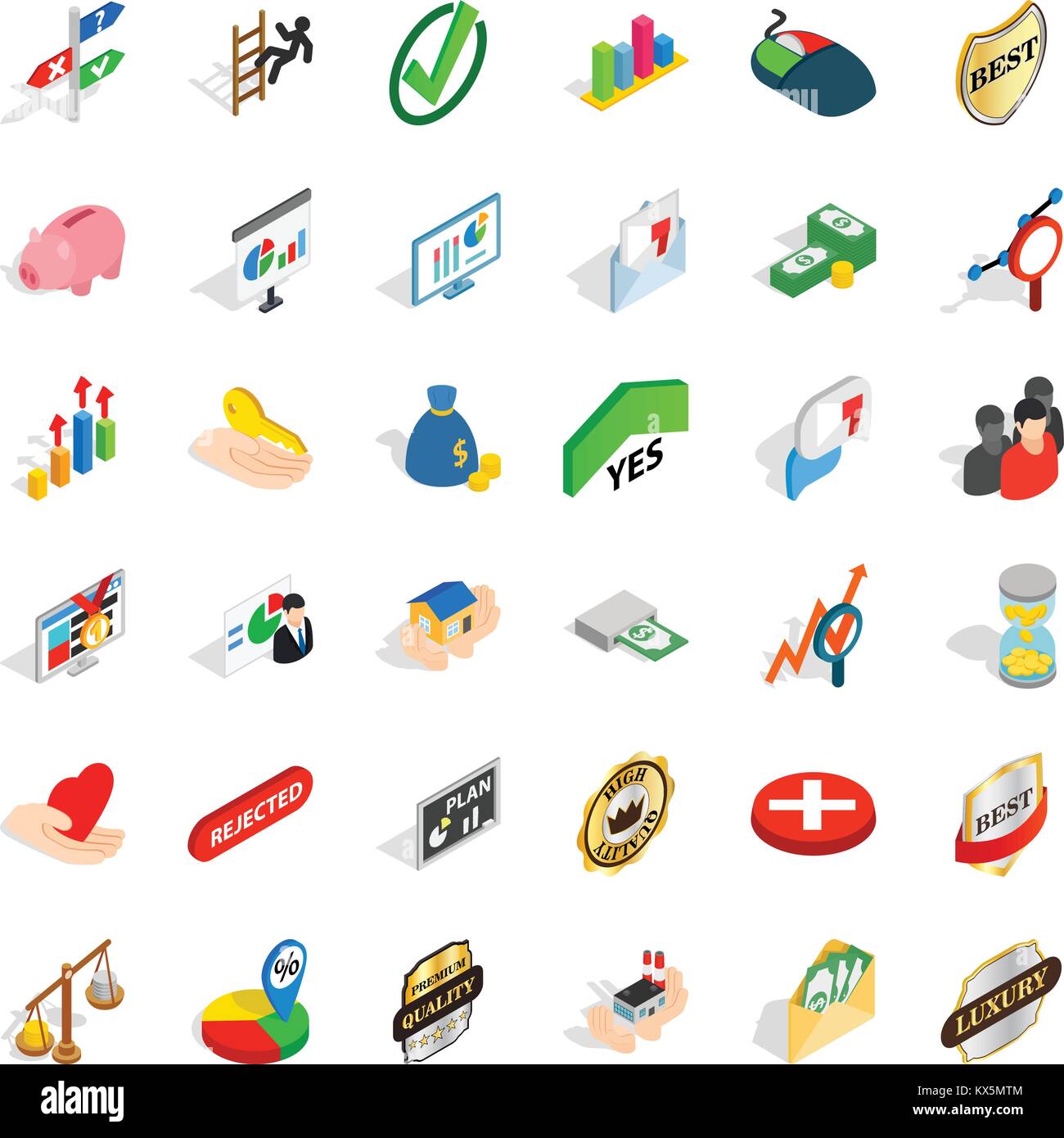 Check mark icons set, isometric style Stock Vector Image & Art - Alamy