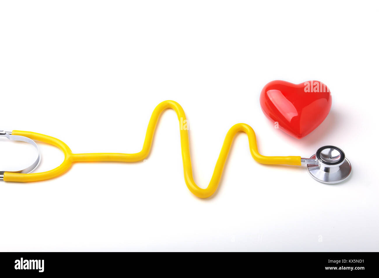 Red heart and a stethoscope on white background Stock Photo - Alamy