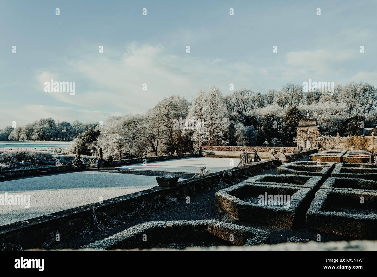 Pollok House Gardens Topped with Ice, Pollok Park. Glasgow, Scotland ...