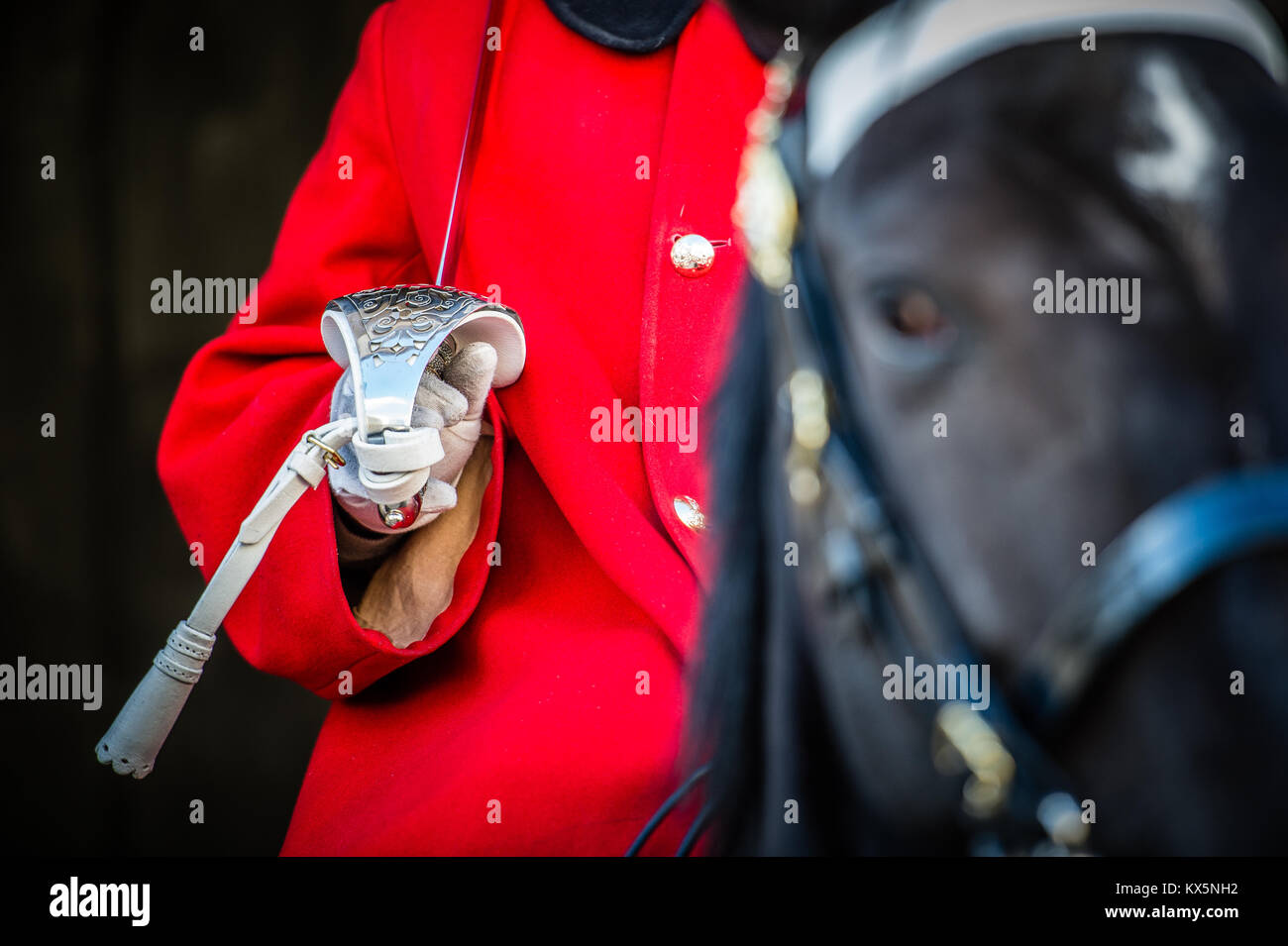 Queen on horseback guards hires stock photography and images Alamy