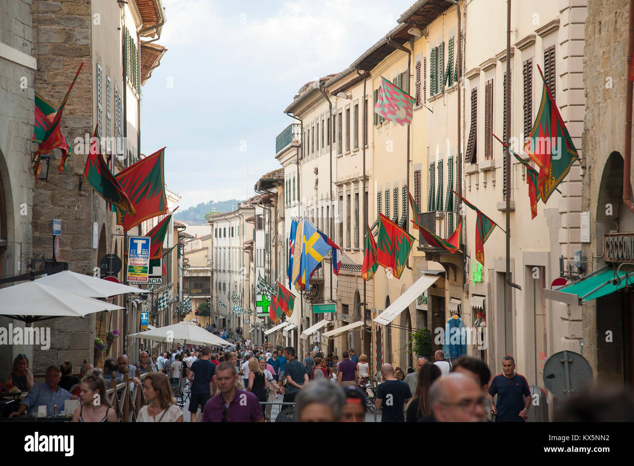Corso Italia in Historic Centre of Arezzo, Tuscany, Italy. 5 August 2016 © Wojciech Strozyk / Alamy Stock Photo Stock Photo