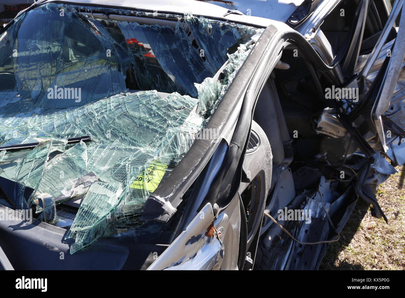 Automobile after a fatal car crash Stock Photo Alamy