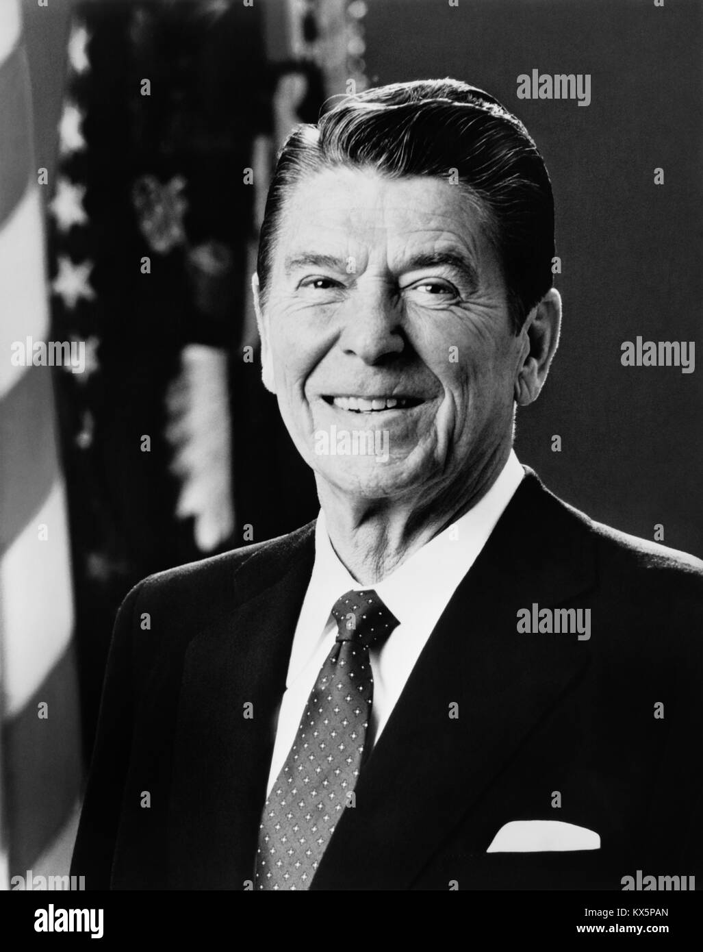 President Ronald Reagan (1911–2004), 40th President of the United States (01/20/1981–01/20/1989). Stock Photo