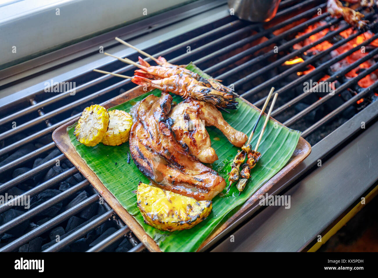 Philippine barbecue food on the table Stock Photo