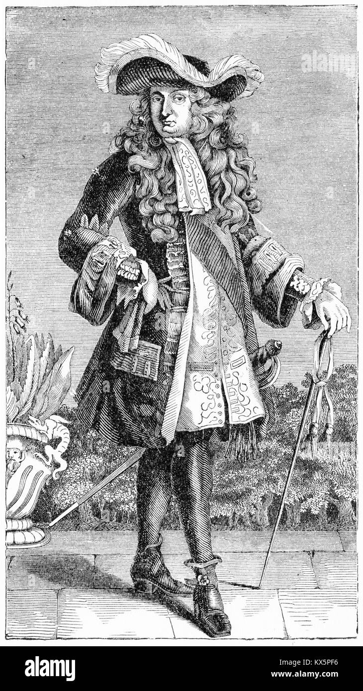 Engraving of the French king, Louis XIV. From Louis XIV by Jacob Abbott 1901 Stock Photo