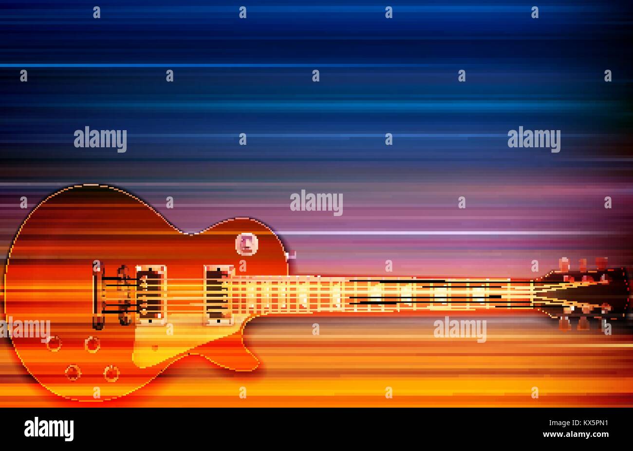 abstract blur music background with classic electric guitar Stock