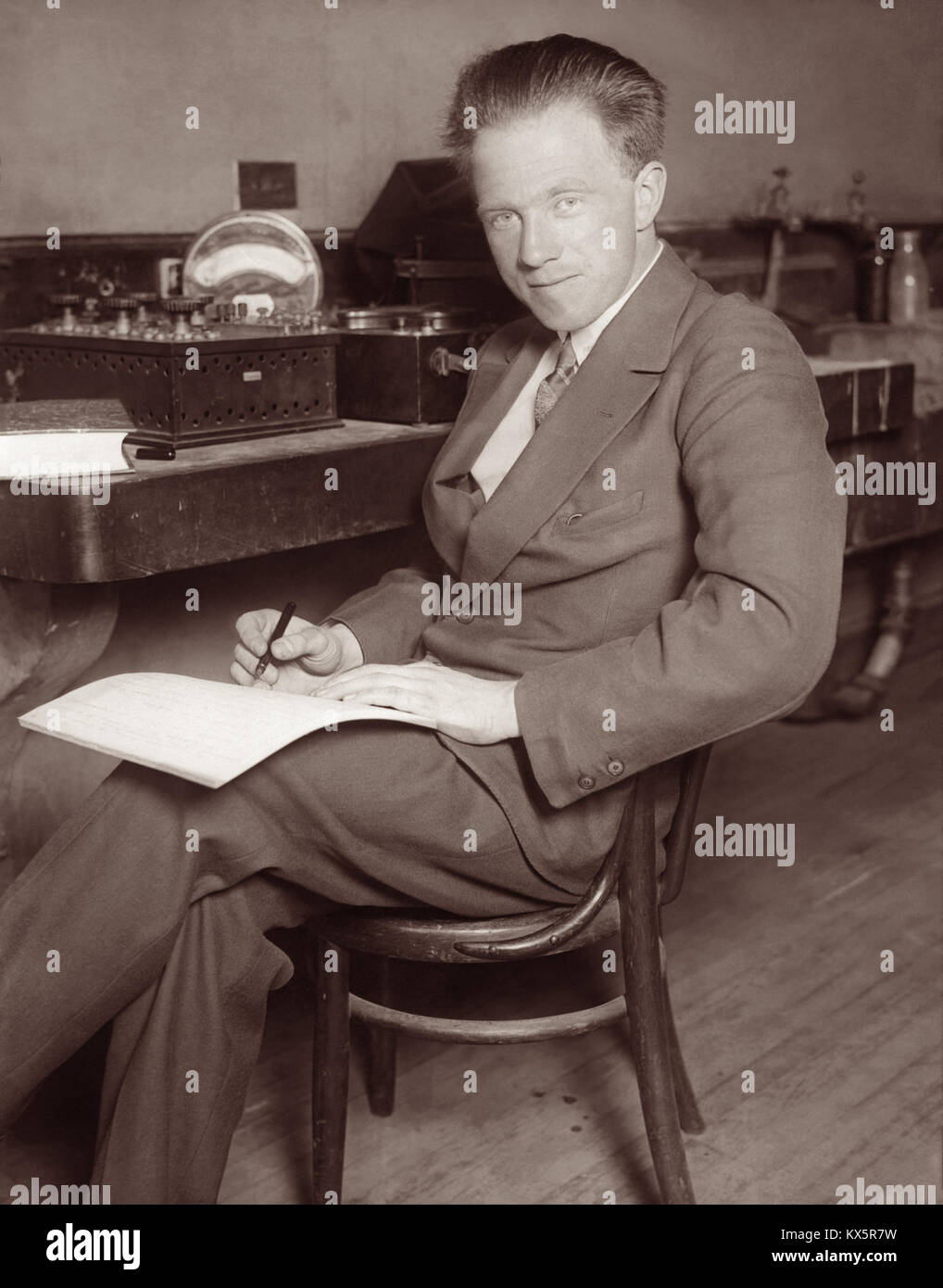 Werner Heisenberg (1901 -1976), German theoretical physicist and a key pioneer of quantum mechanics, won the 1932 Nobel Prize in Physics for his theory and applications of quantum mechanics. Stock Photo