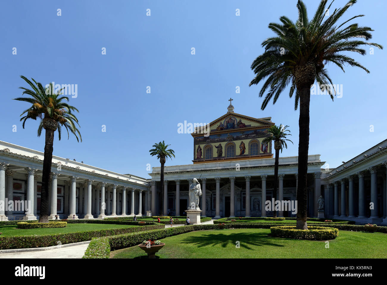 Saint Paul Column Rome The courtyard with its portico of white granite columns of the Papal ...