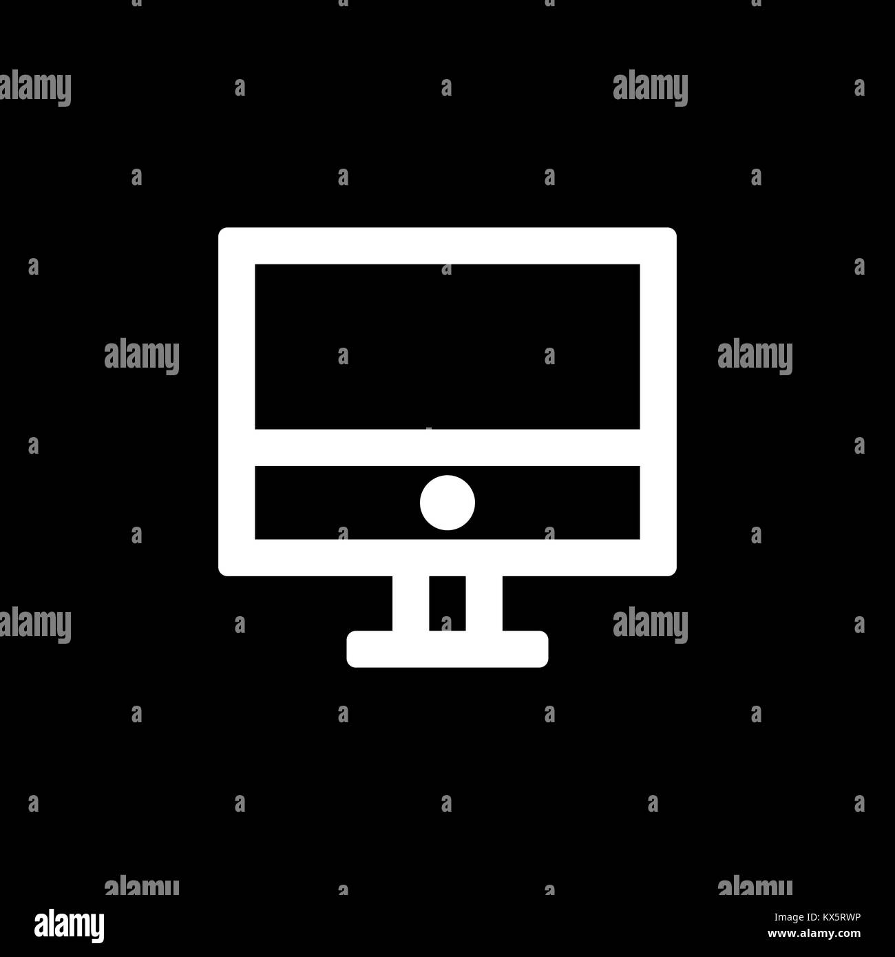 PC monitor icon for simple flat style ui design. Stock Vector