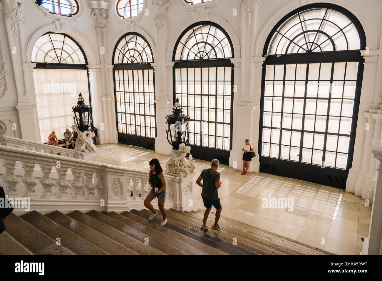 Vienna, Austria August 17, 2017 Main staircase in Belvedere Palace