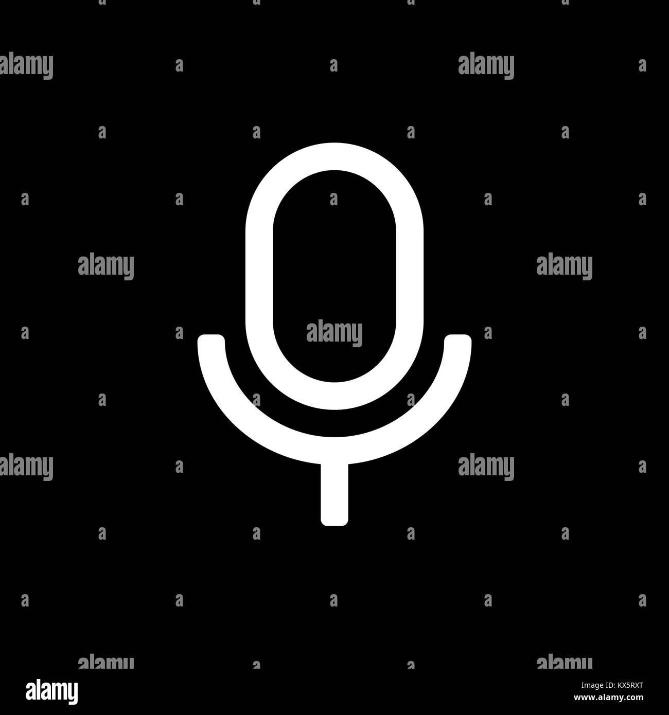 Microphone icon for simple flat style ui design. Stock Vector