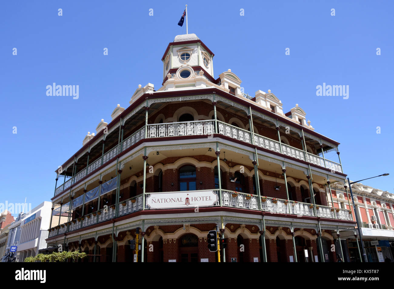 National Hotel Enrerance, Freemantle Stock Photo