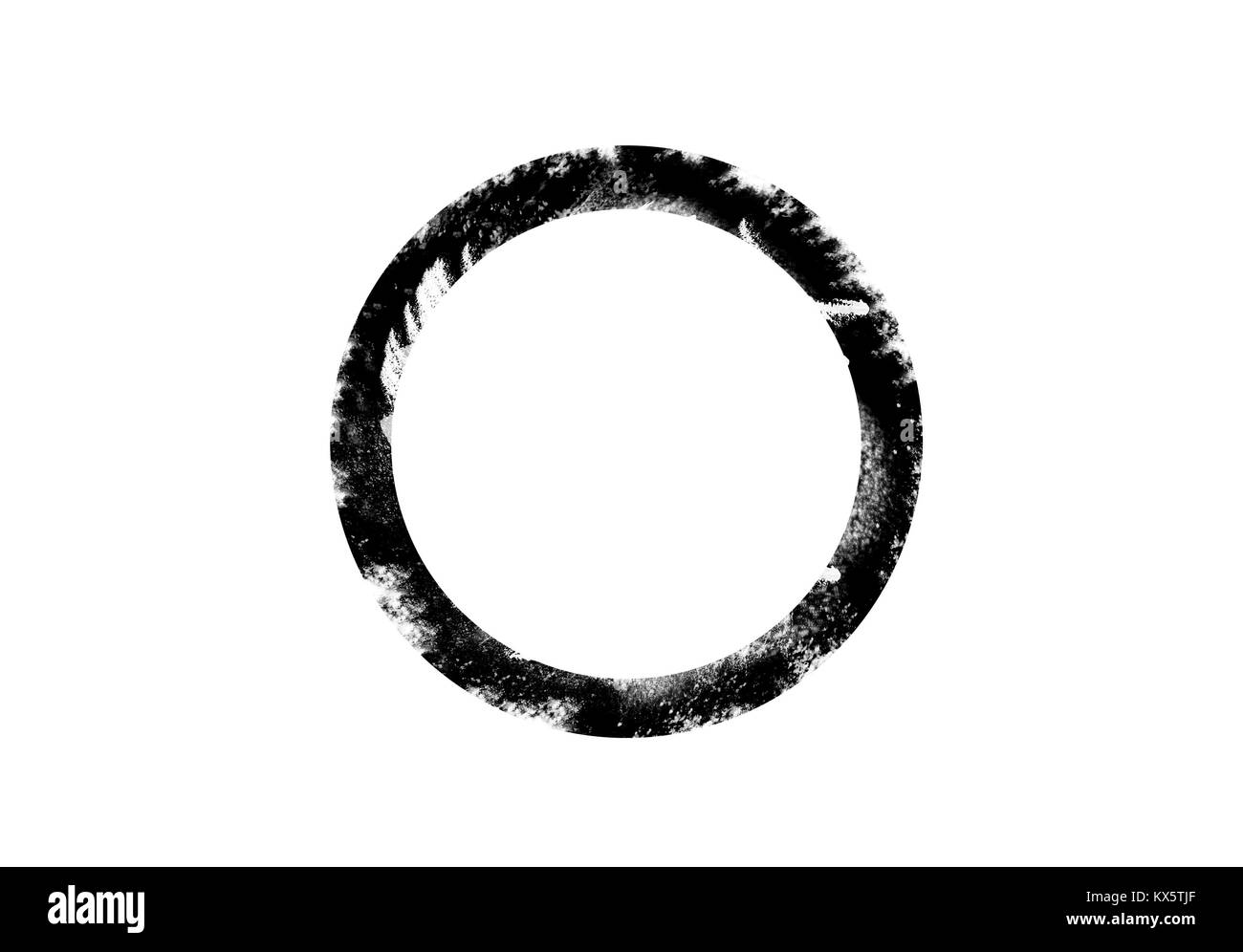 Black color circle round brush strokes effect Stock Photo - Alamy