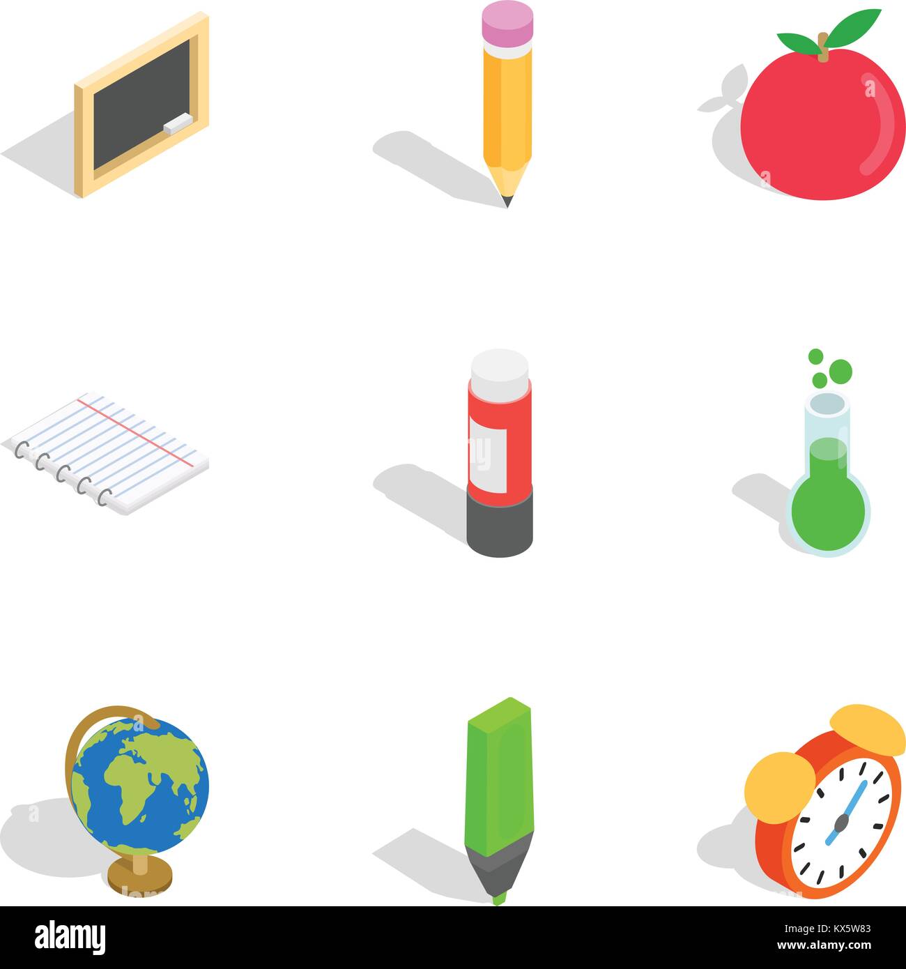 School icons, isometric 3d style Stock Vector Image & Art - Alamy
