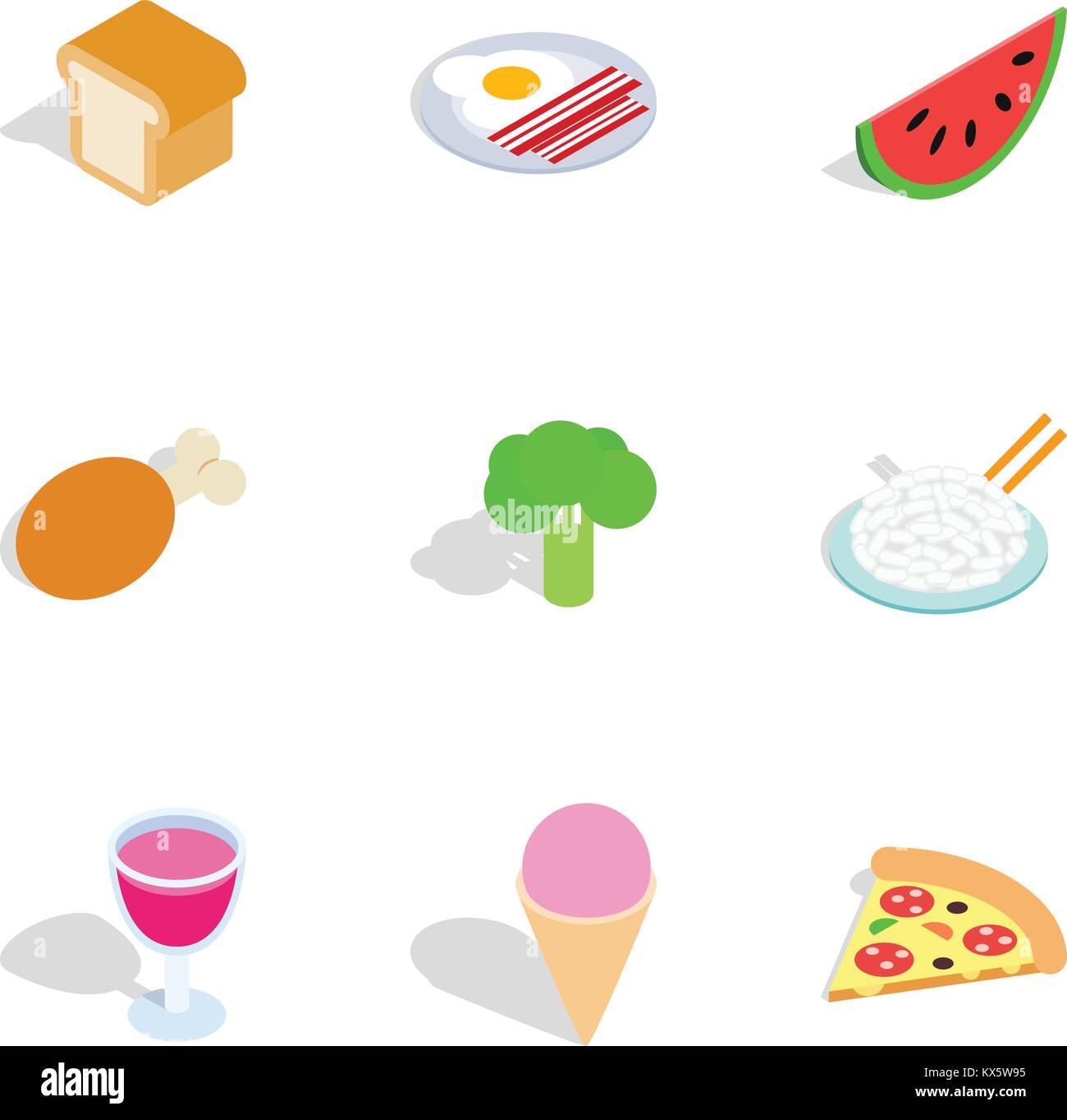 Cuisine menu icons, isometric 3d style Stock Vector Image & Art - Alamy