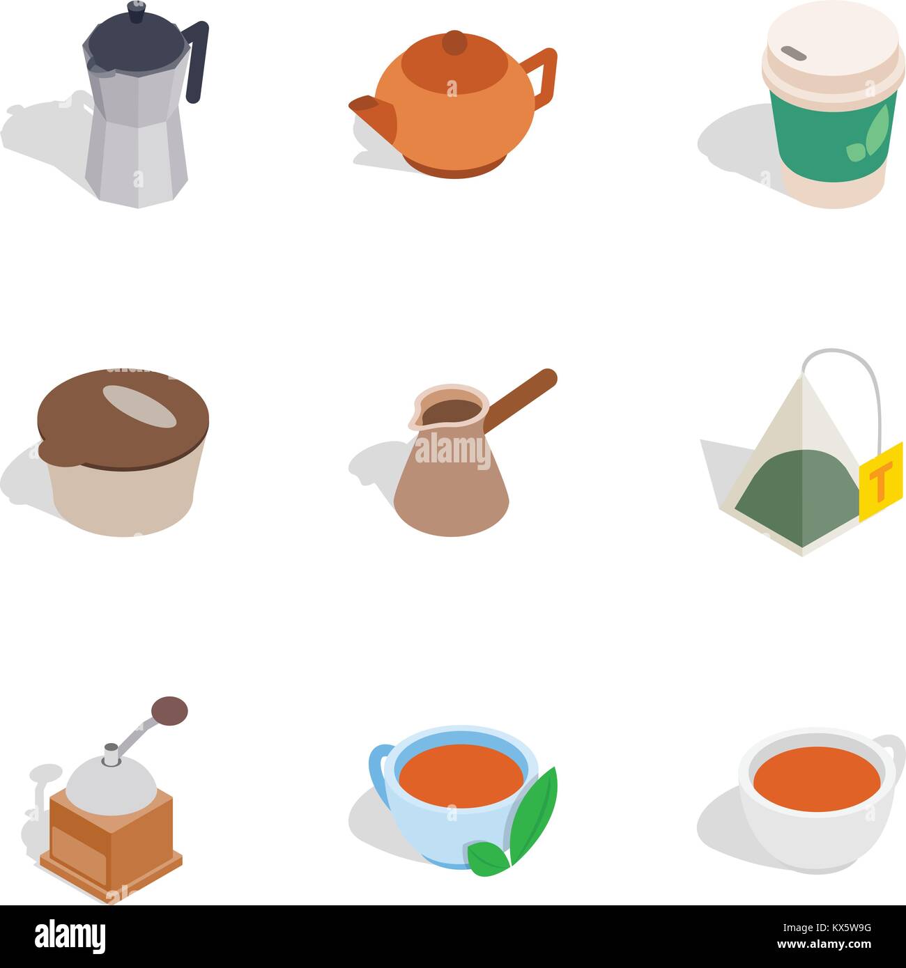 Coffee icons, isometric 3d style Stock Vector Image & Art - Alamy