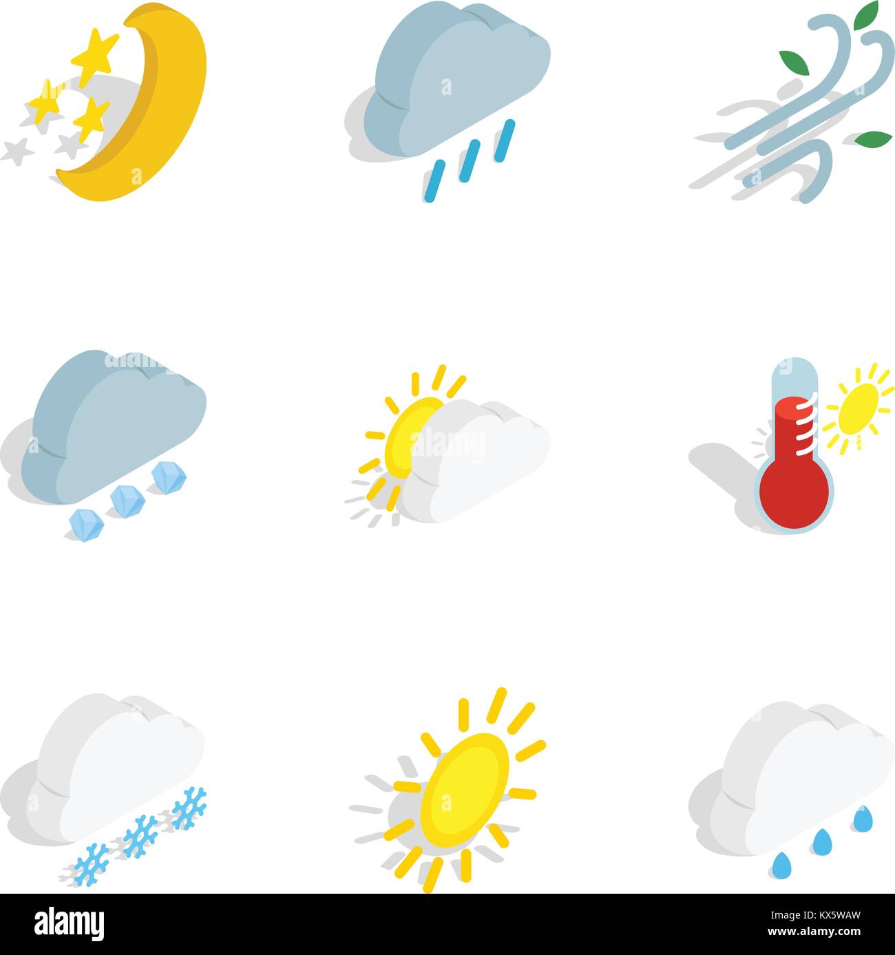 Forecast icons, isometric 3d style Stock Vector Image & Art - Alamy