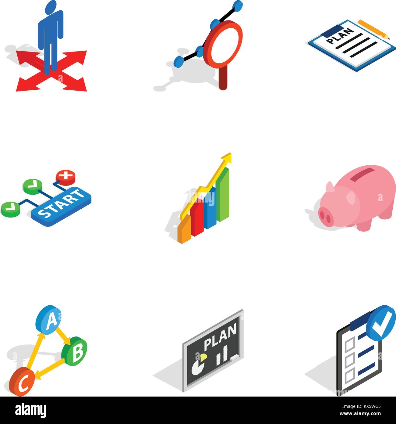 Management icons, isometric 3d style Stock Vector Image & Art - Alamy