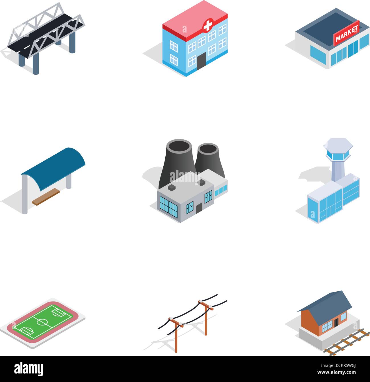 City buildings icons, isometric 3d style Stock Vector Image & Art - Alamy