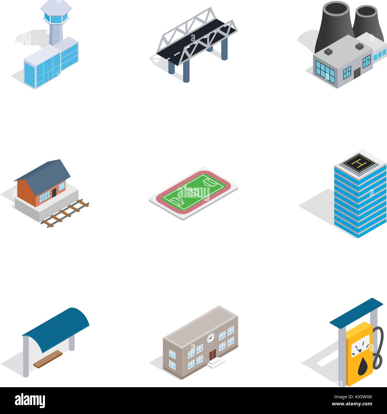 City elements icons, isometric 3d style Stock Vector Image & Art - Alamy