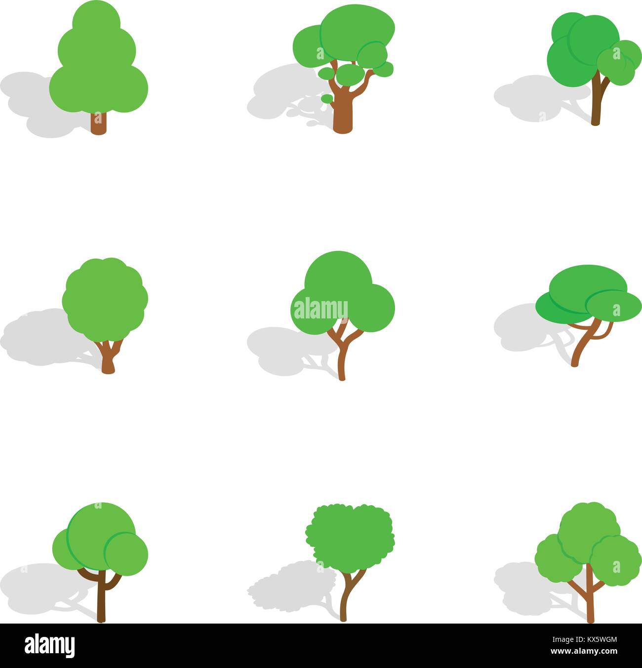 Different trees icons, isometric 3d style Stock Vector Image & Art - Alamy