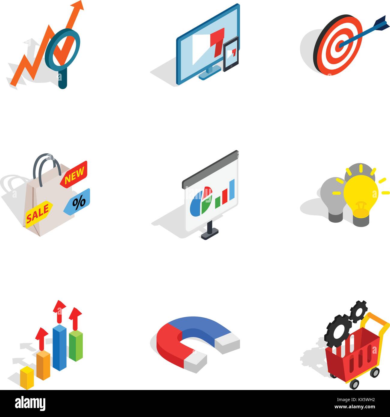 Internet shopping icons, isometric 3d style Stock Vector Image & Art ...