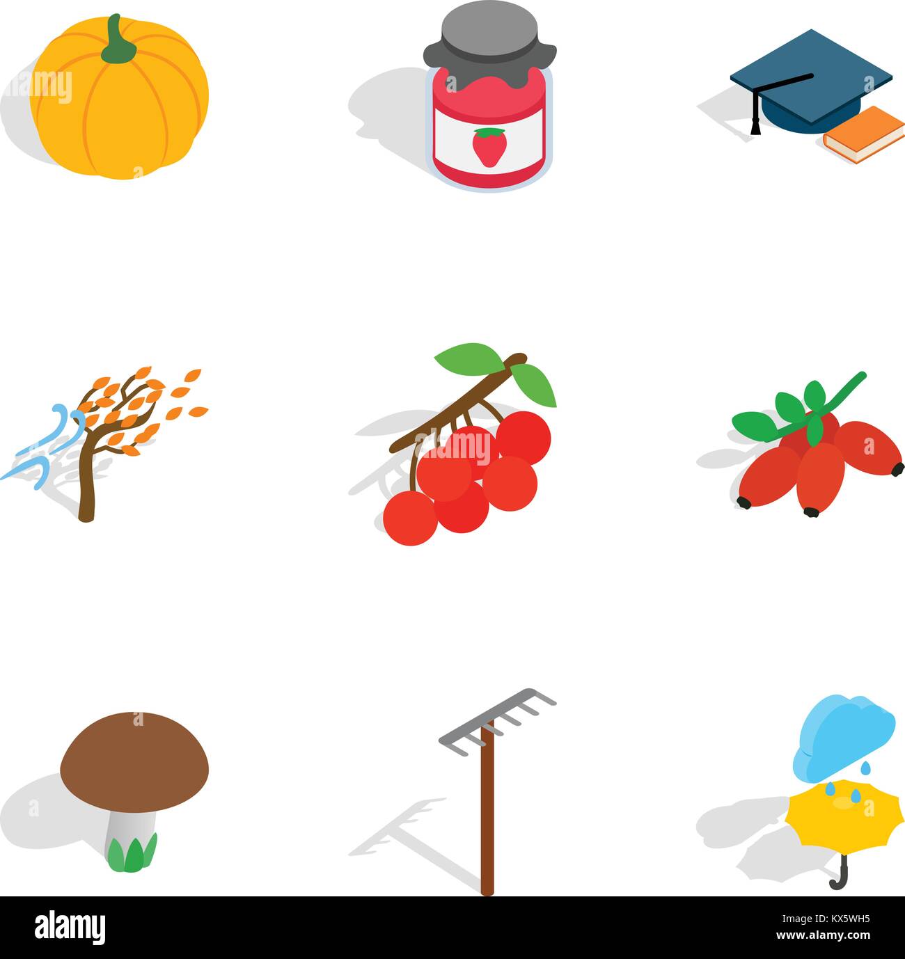 Autumn icons, isometric 3d style Stock Vector Image & Art - Alamy