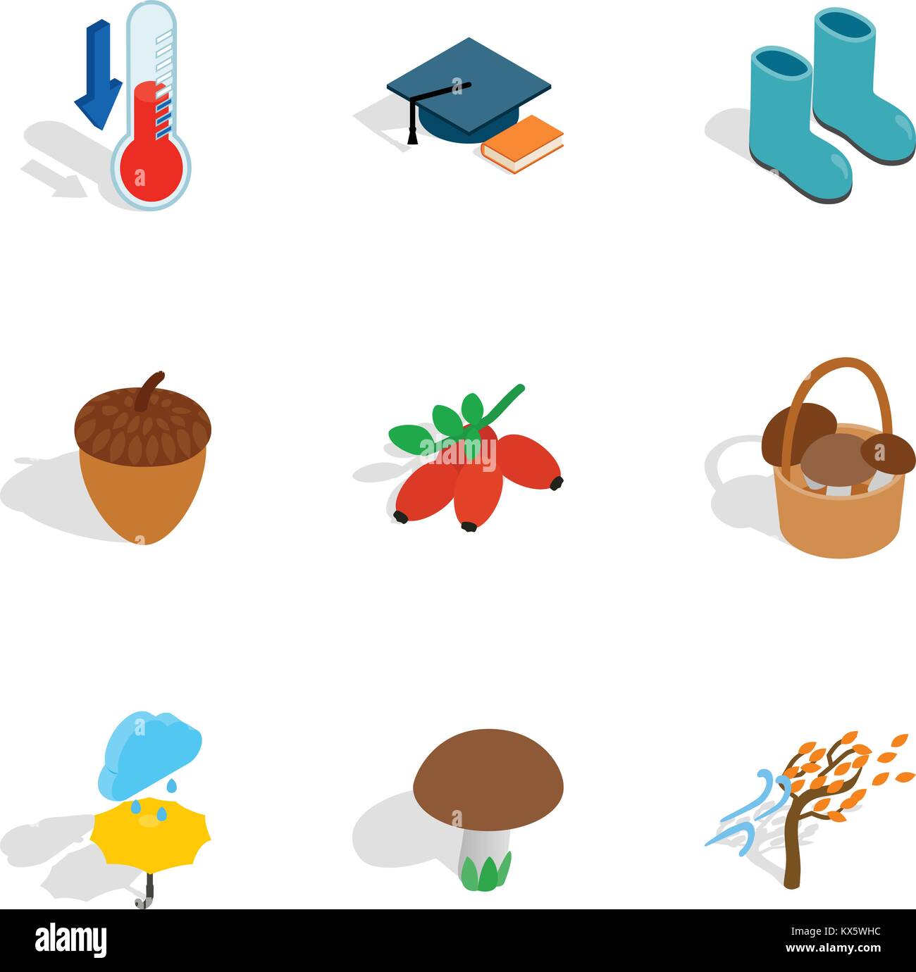 Autumn season icons, isometric 3d style Stock Vector Image & Art - Alamy