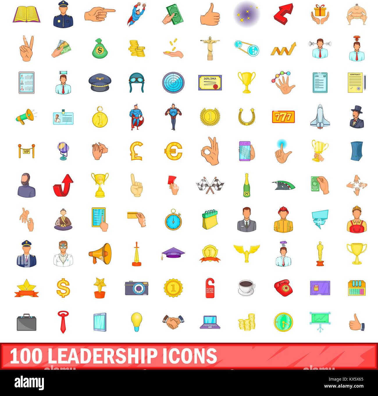 100 leadership icons set, cartoon style Stock Vector Image & Art - Alamy
