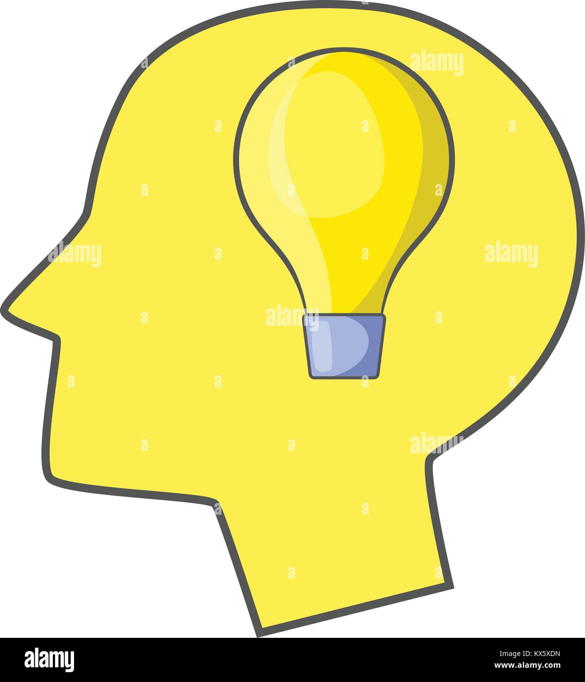 Burning light bulb in human head icon Stock Vector Image & Art - Alamy