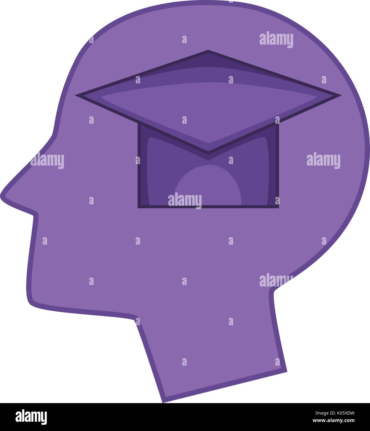 Graduation cap inside human head icon Stock Vector Image & Art - Alamy