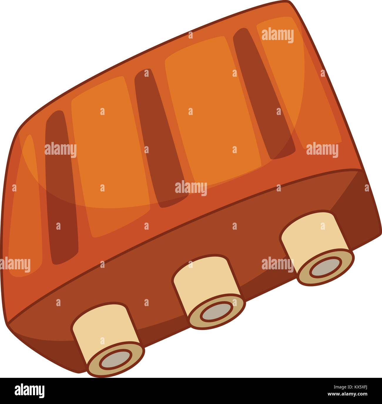 Pork ribs icon, cartoon style Stock Vector Image & Art Alamy